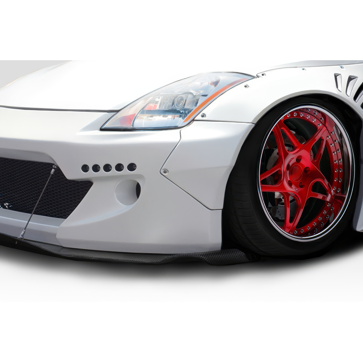 Modify your Nissan 350Z 2003 with our Exterior/Fenders - Angled view of the front fender and wheel