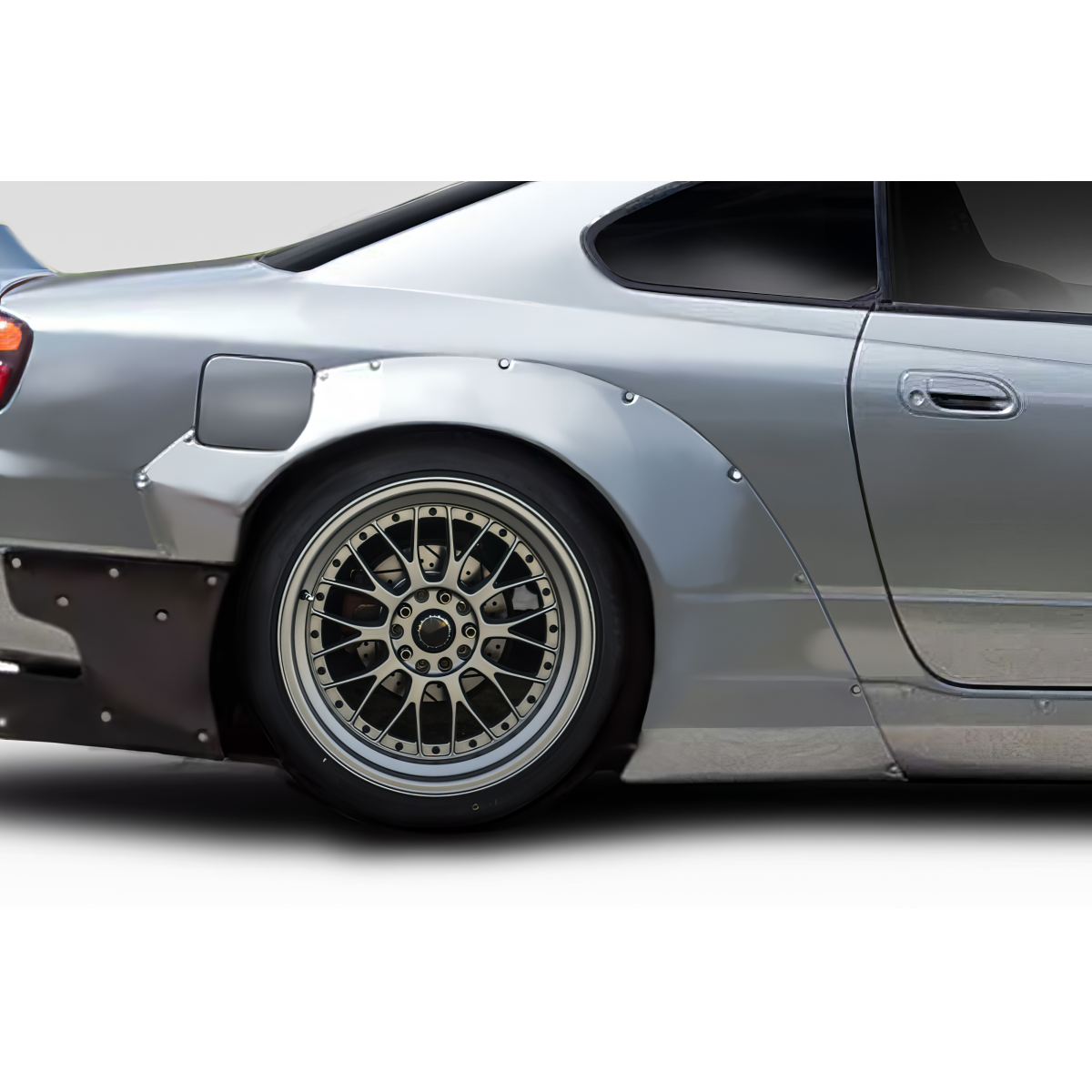 Modify your Nissan Silvia 1999 with our Exterior/Fenders - Rear side angle view of modified car fender