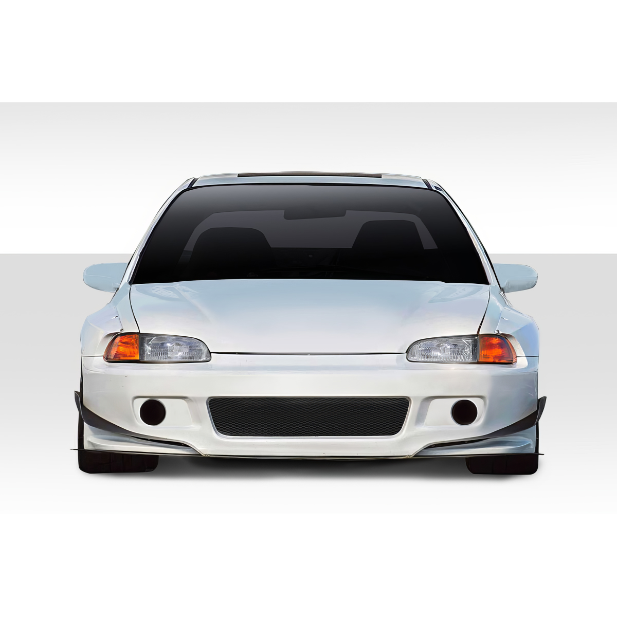 Modify your Honda Civic 1992 with our Exterior/Front Bumpers or Lips - Head-on view of the front bumper part