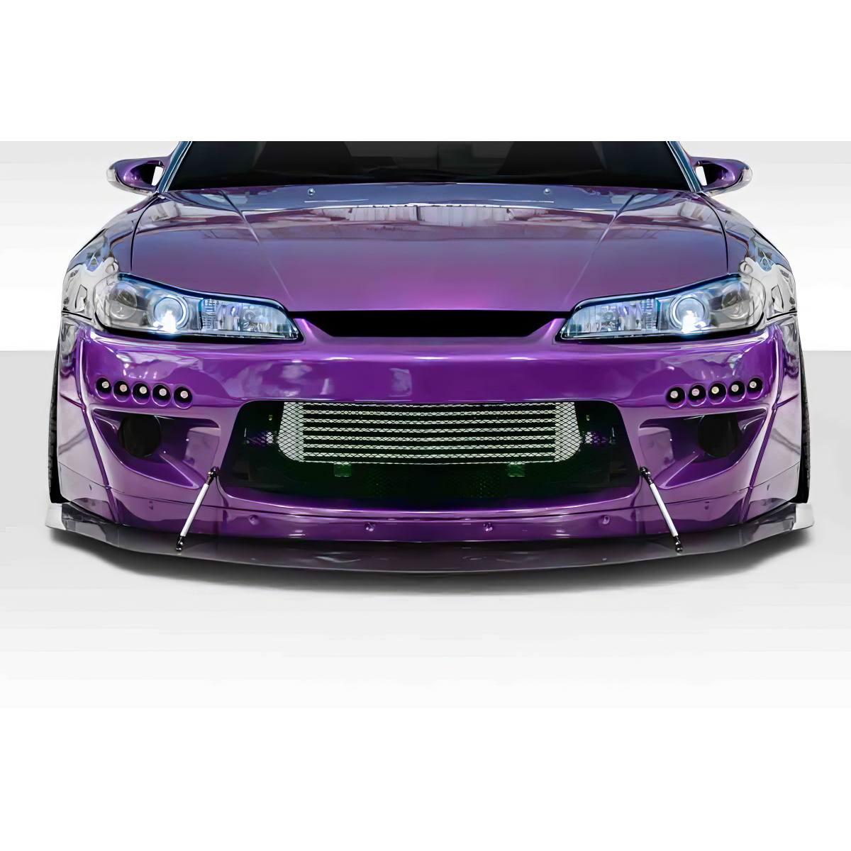 Modify your Nissan Silvia 1999 with our Exterior/Front Bumpers or Lips - Front view of the vehicle at eye level