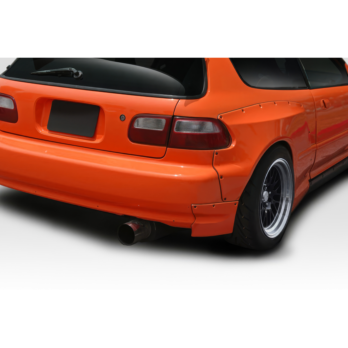 Modify your Honda Civic 1992 with our Exterior/Rear Bumpers or Lips - Rear view angle of the vehicle is slightly angled