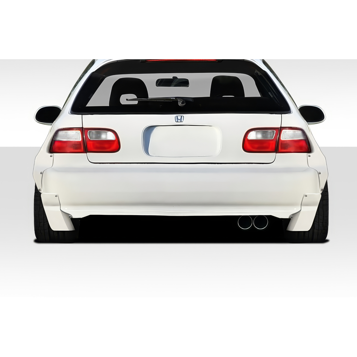 Modify your Honda Civic 1992 with our Exterior/Rear Bumpers or Lips - Rear view angle of vehicle shows bumper design