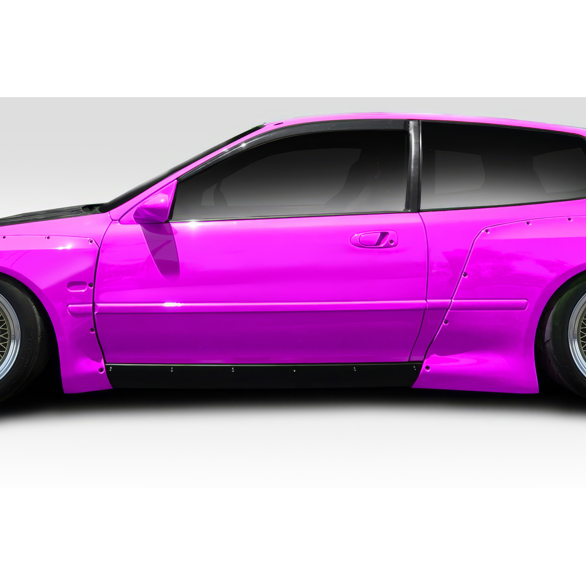 Modify your Honda Civic 1992 with our Exterior/Side Skirts - Side view angle showing vehicle modifications