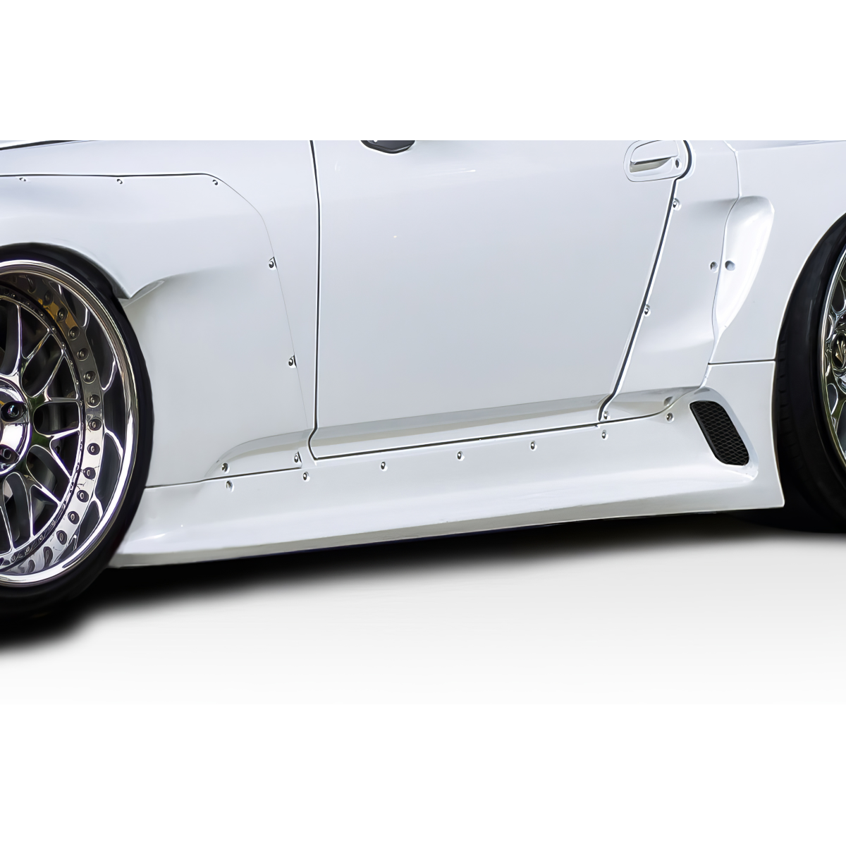 Modify your Honda S2000 2000 with our Exterior/Side Skirts - Side view angle showing wide body side skirts