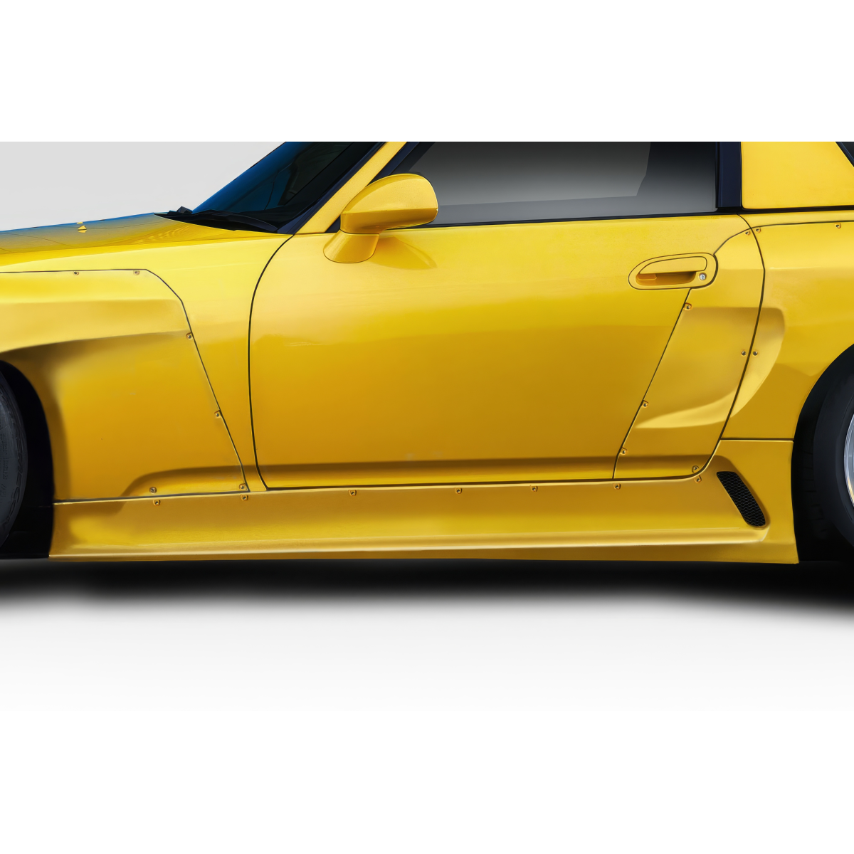 Modify your Honda S2000 2000 with our Exterior/Side Skirts - Side view of vehicle part at a slight angle