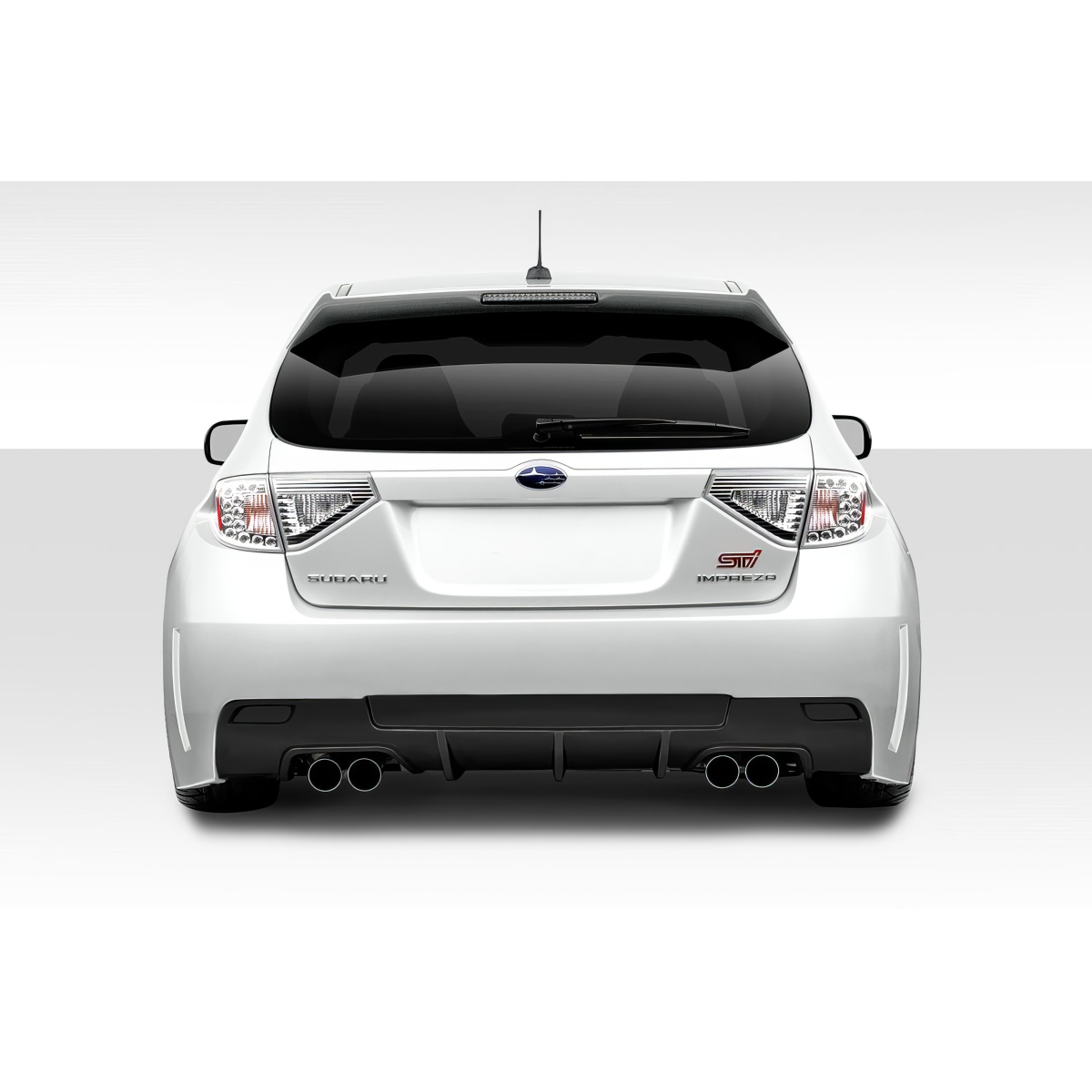 Modify your Subaru Impreza 2008 with our Exterior/Rear Bumpers or Lips - Rear view of the vehicle at eye level