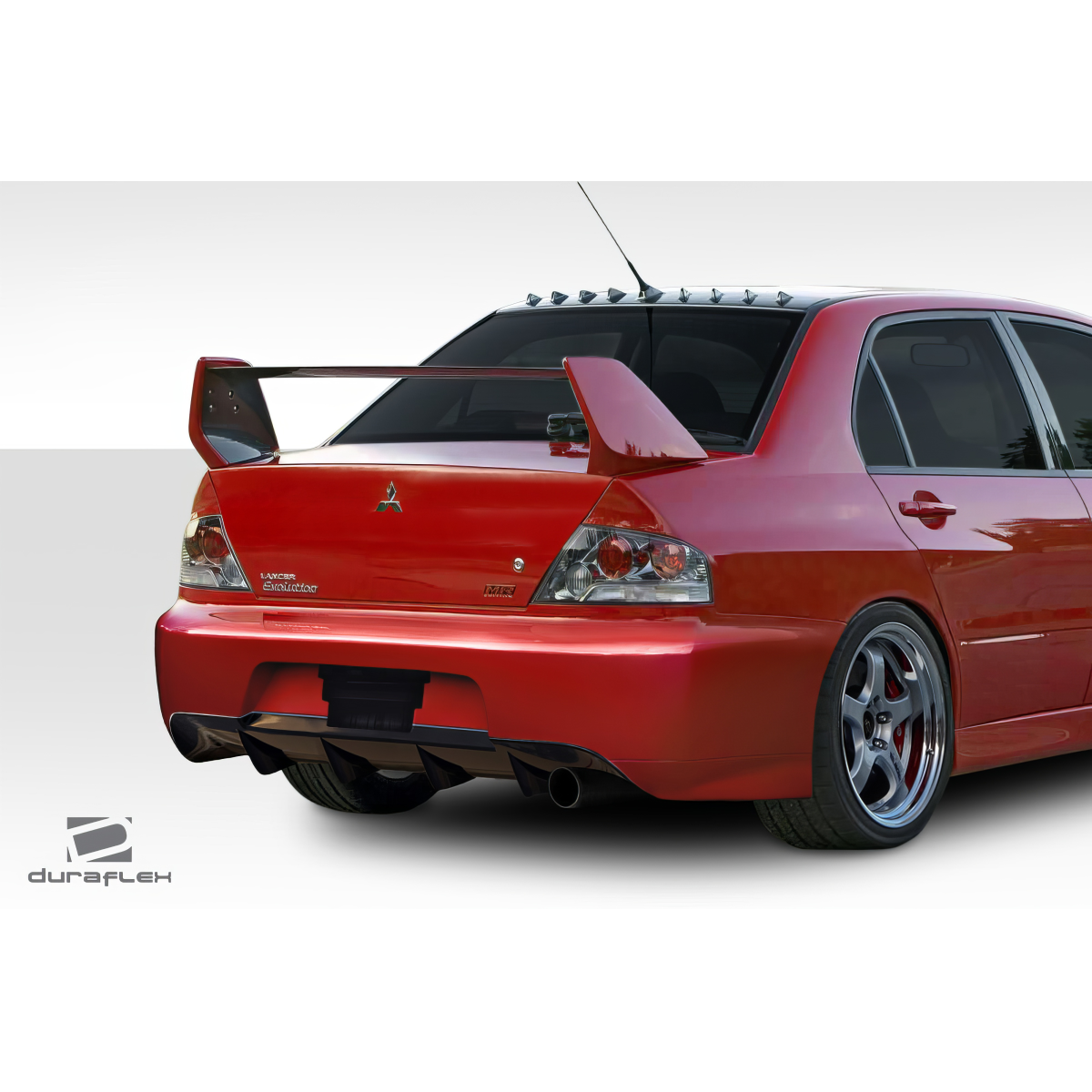 Modify your Mitsubishi Evolution 2003 with our Exterior/Rear Bumpers or Lips - Rear angle view of Mitsubishi Evolution