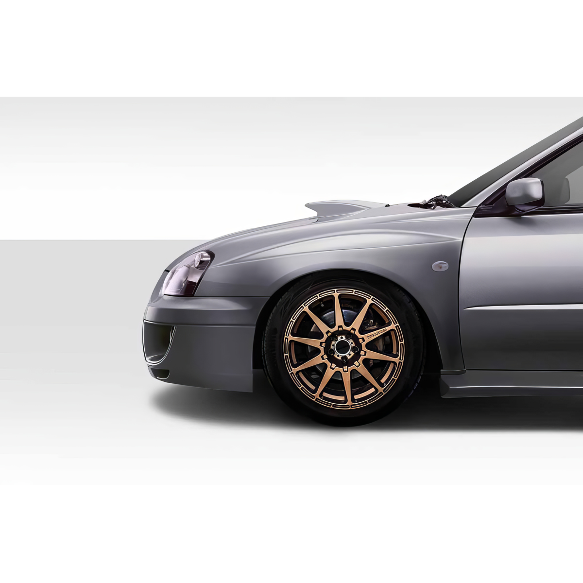 Modify your Subaru Impreza 2004 with our Exterior/Fenders - Side angle view of front fender and wheel