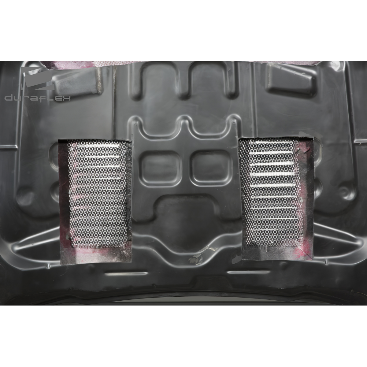 Modify your Ford Mustang 2018 with our Exterior/Hoods - Top view of hood showing vent mesh openings