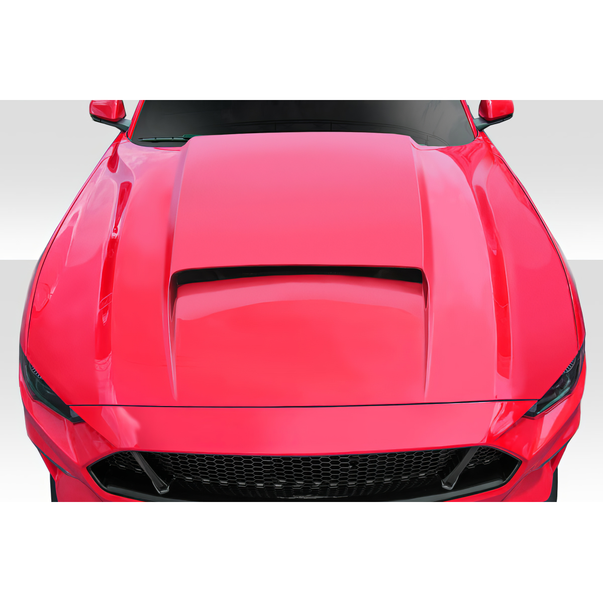 Modify your Ford Mustang 2018 with our Exterior/Hoods - Top view at a direct overhead angle