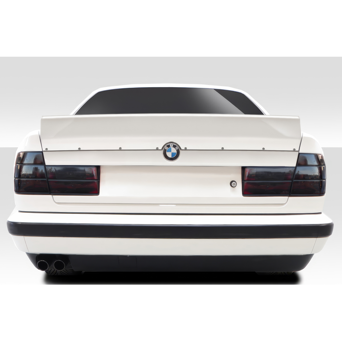 Modify your BMW 5-Series 1989 with our Exterior/Wings - Rear angle of the vehicle showing the spoiler
