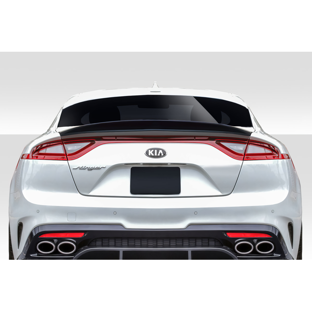 Modify your KIA Stinger 2018 with our Exterior/Wings - Rear angle view of vehicle showing part