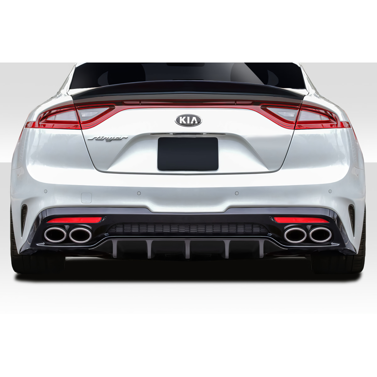 Modify your KIA Stinger 2018 with our Exterior/Diffusers - Rear view angle showing the diffuser design