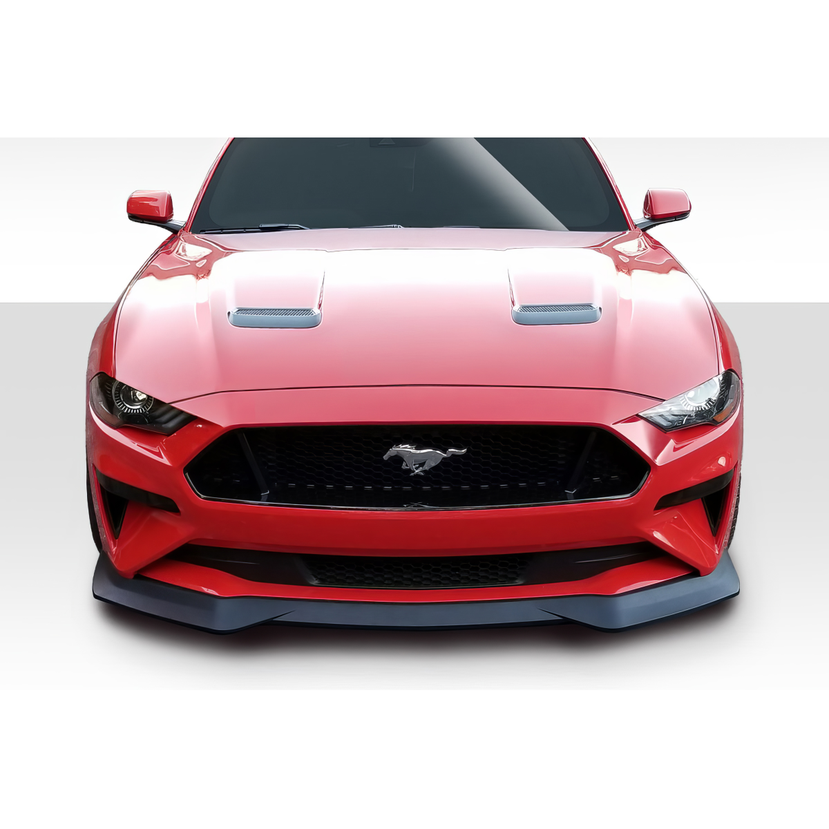 Modify your Ford Mustang 2018 with our Exterior/Front Lips - Front view of the vehicle at eye level