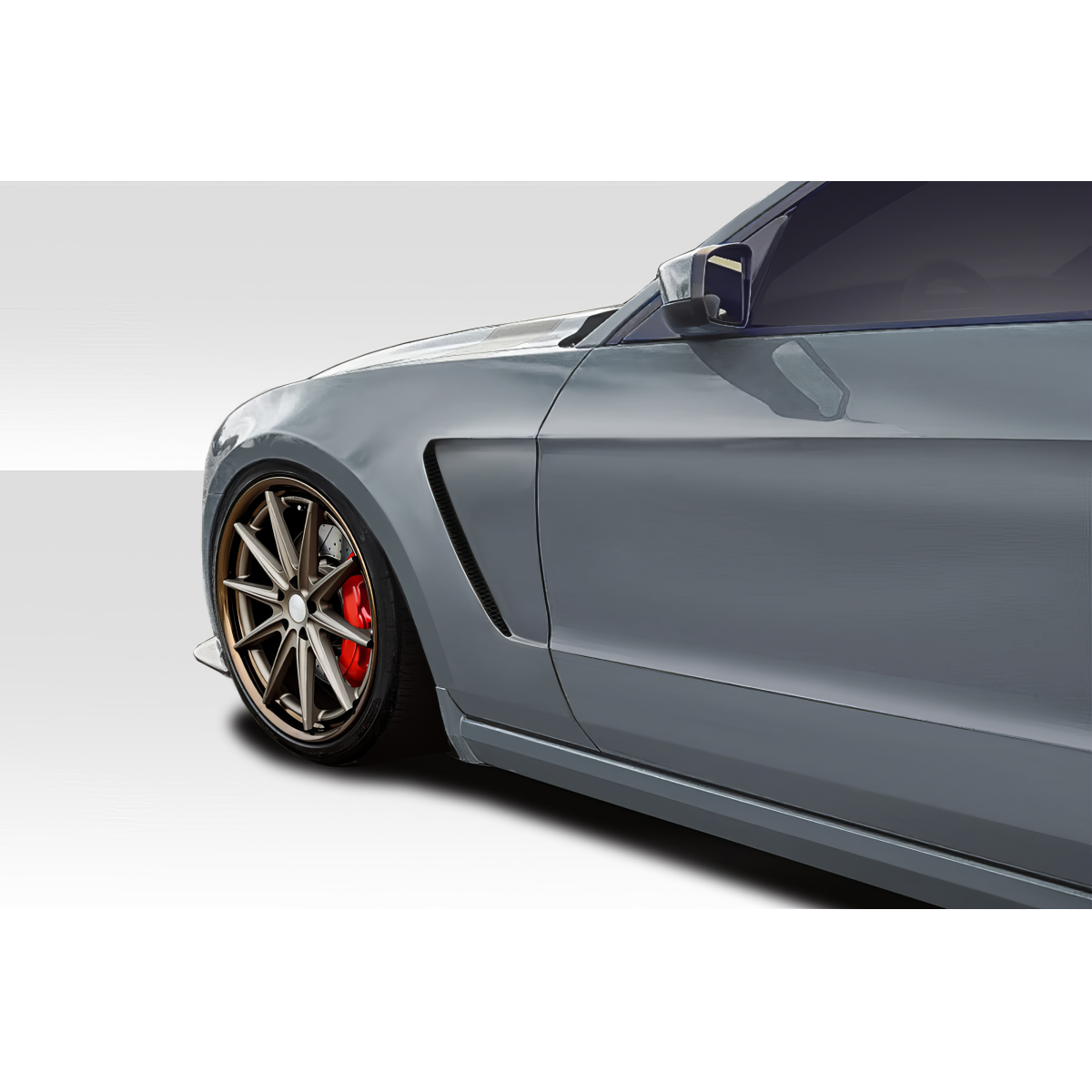 Modify your Ford Mustang 2010 with our Exterior/Fenders - Side angle of vehicle showing front fender design