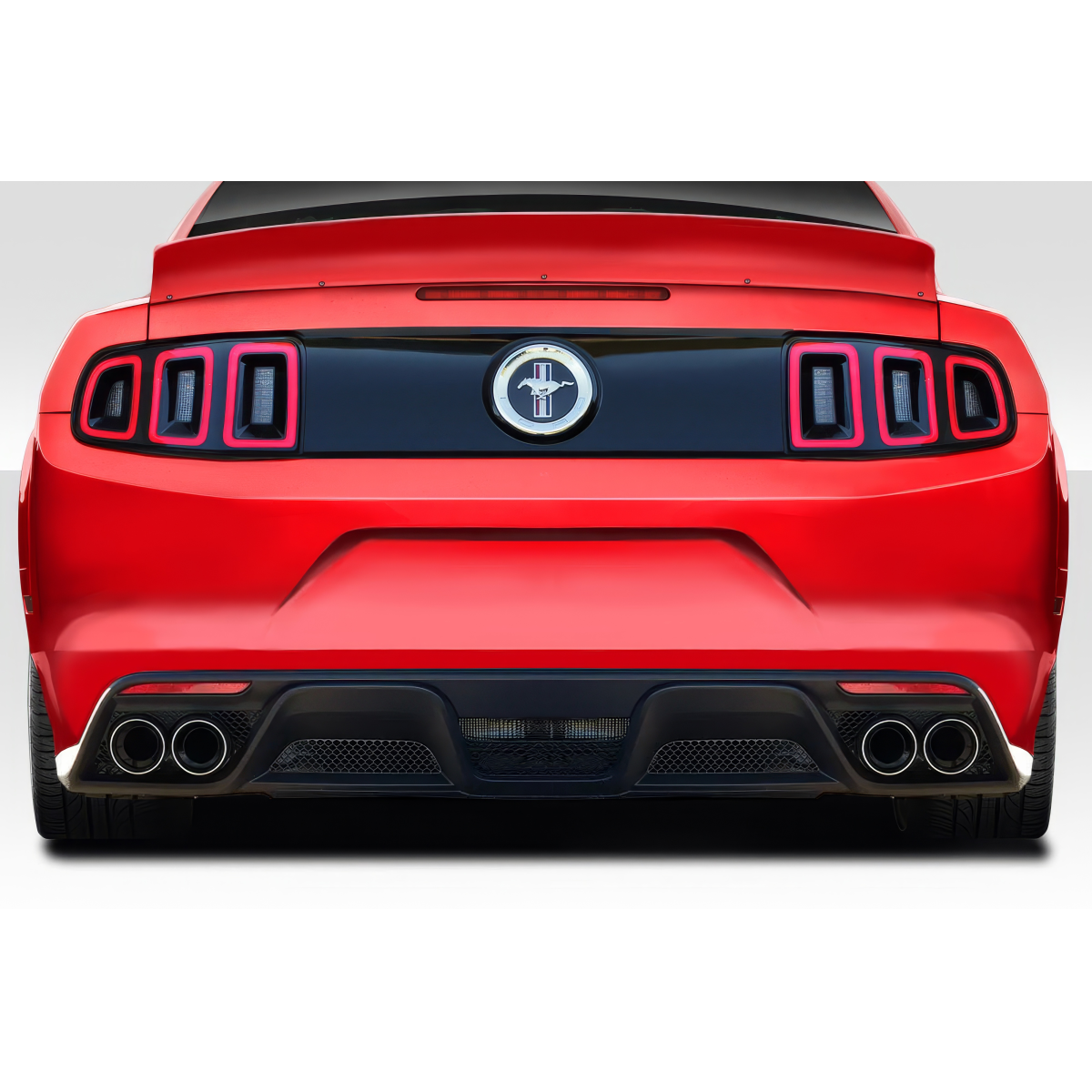 Modify your Ford Mustang 2013 with our Exterior/Rear Bumpers or Lips - Rear view of car showing rear bumper design