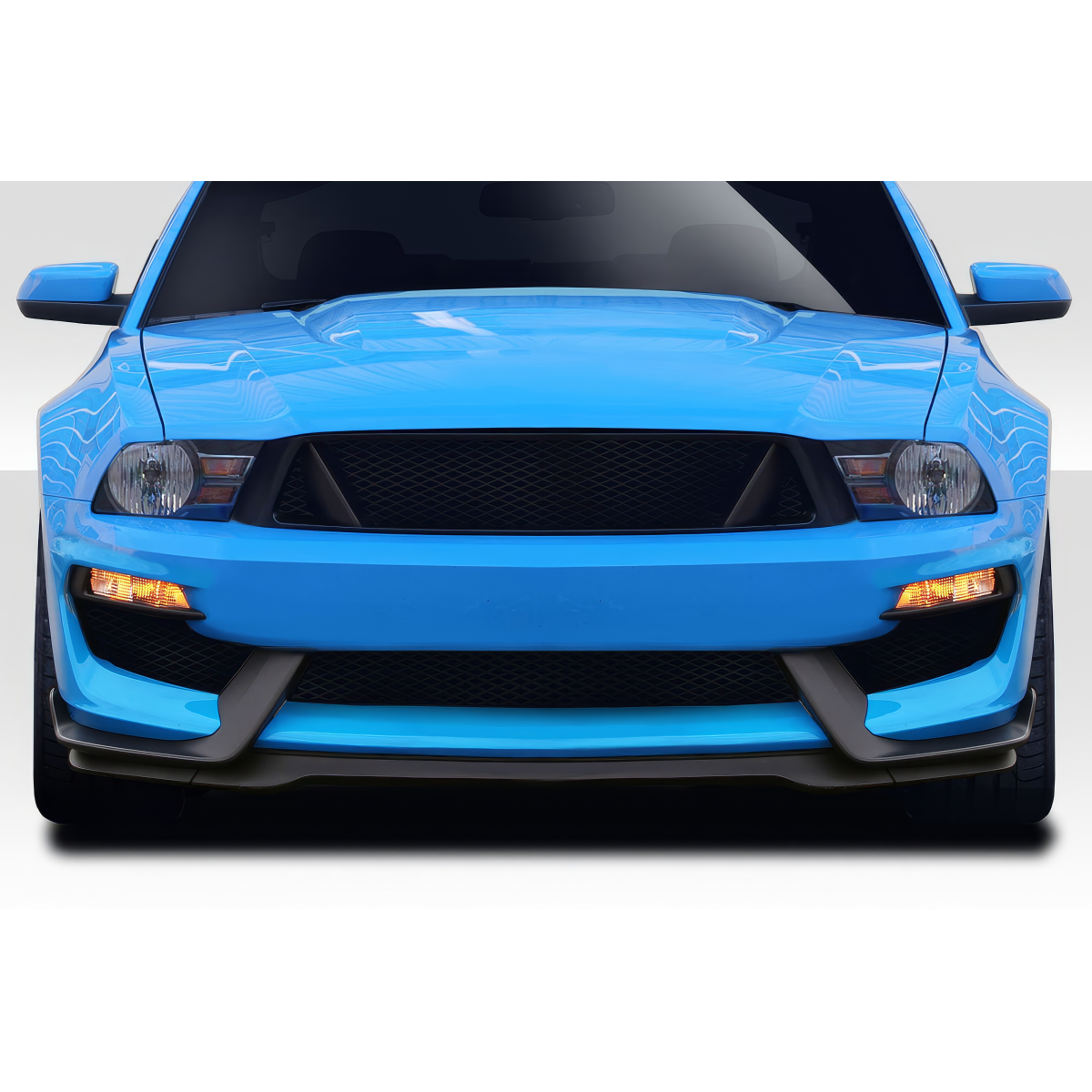 Modify your Ford Mustang 2010 with our Exterior/Front Bumpers or Lips - Front view of the vehicle at a straight angle