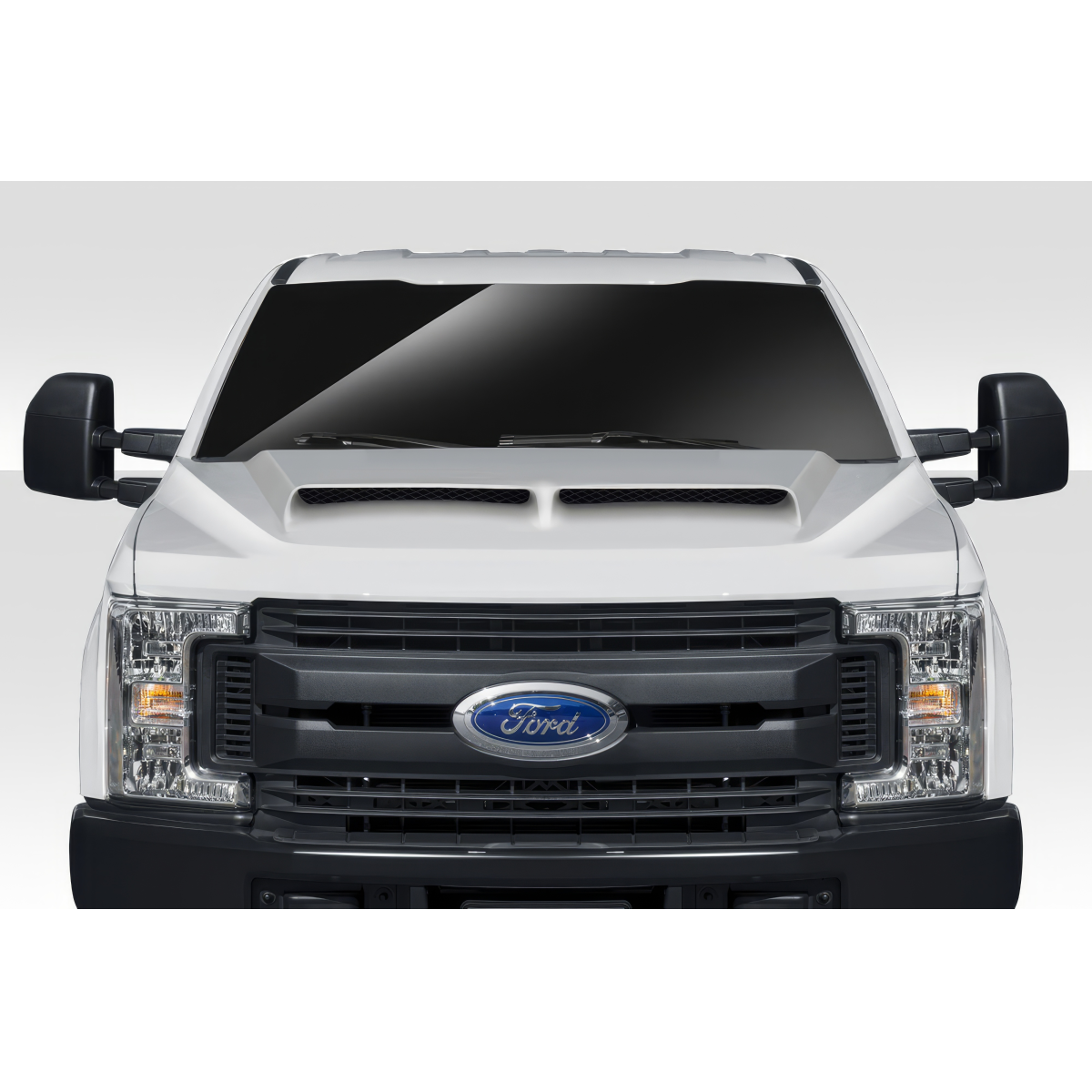 Modify your Ford F-250 Super Duty 2017 with our Exterior/Hoods - Front view of the vehicle at eye level