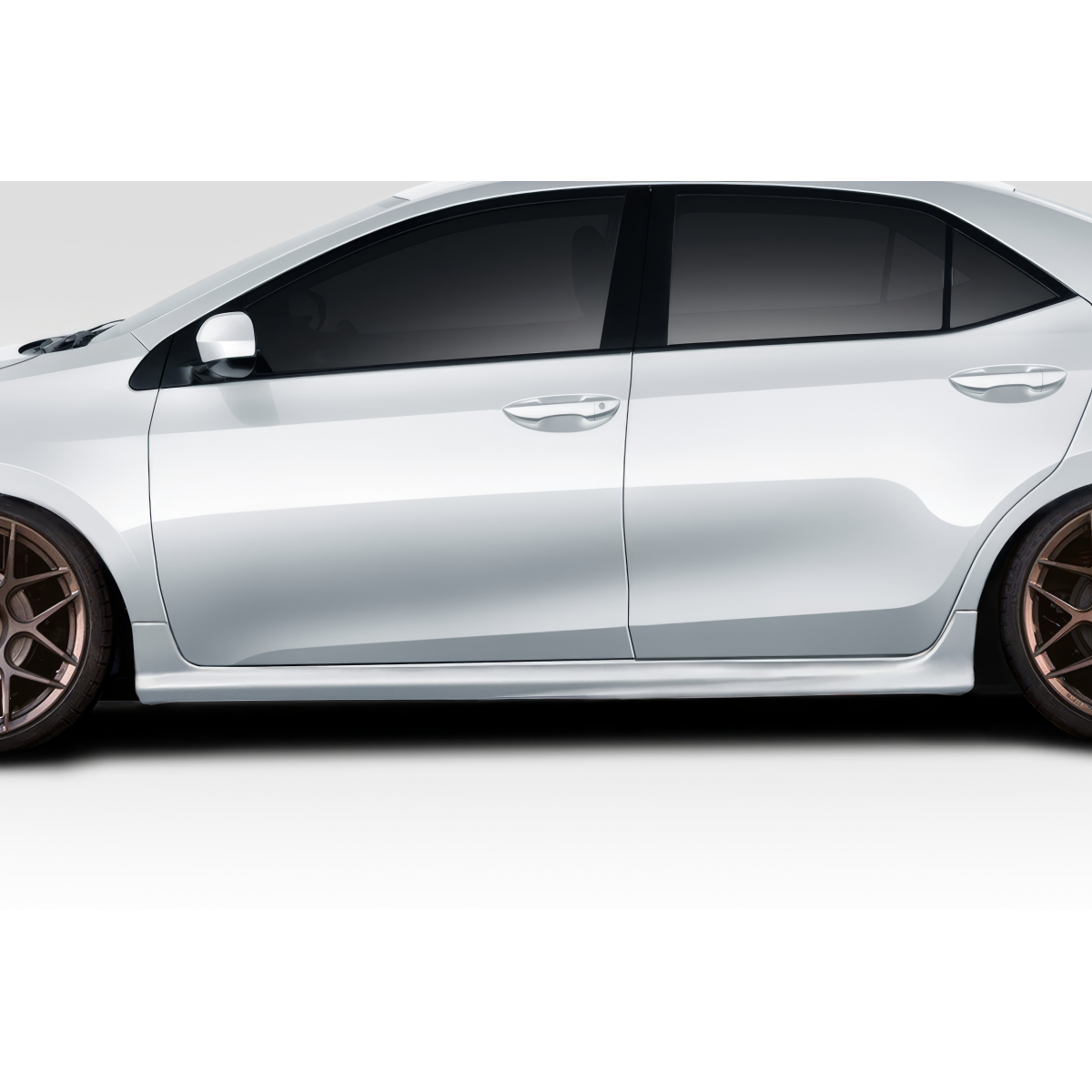 Modify your Toyota Corolla 2014 with our Exterior/Side Skirts - Side view of vehicle from a lateral angle