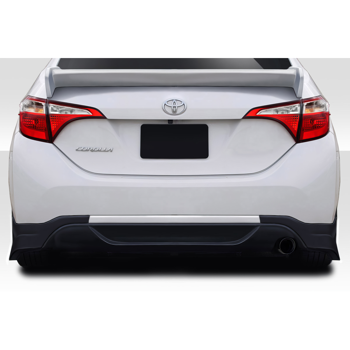 Modify your Toyota Corolla 2014 with our Exterior/Rear Lips - Rear angle view of a toyota corolla
