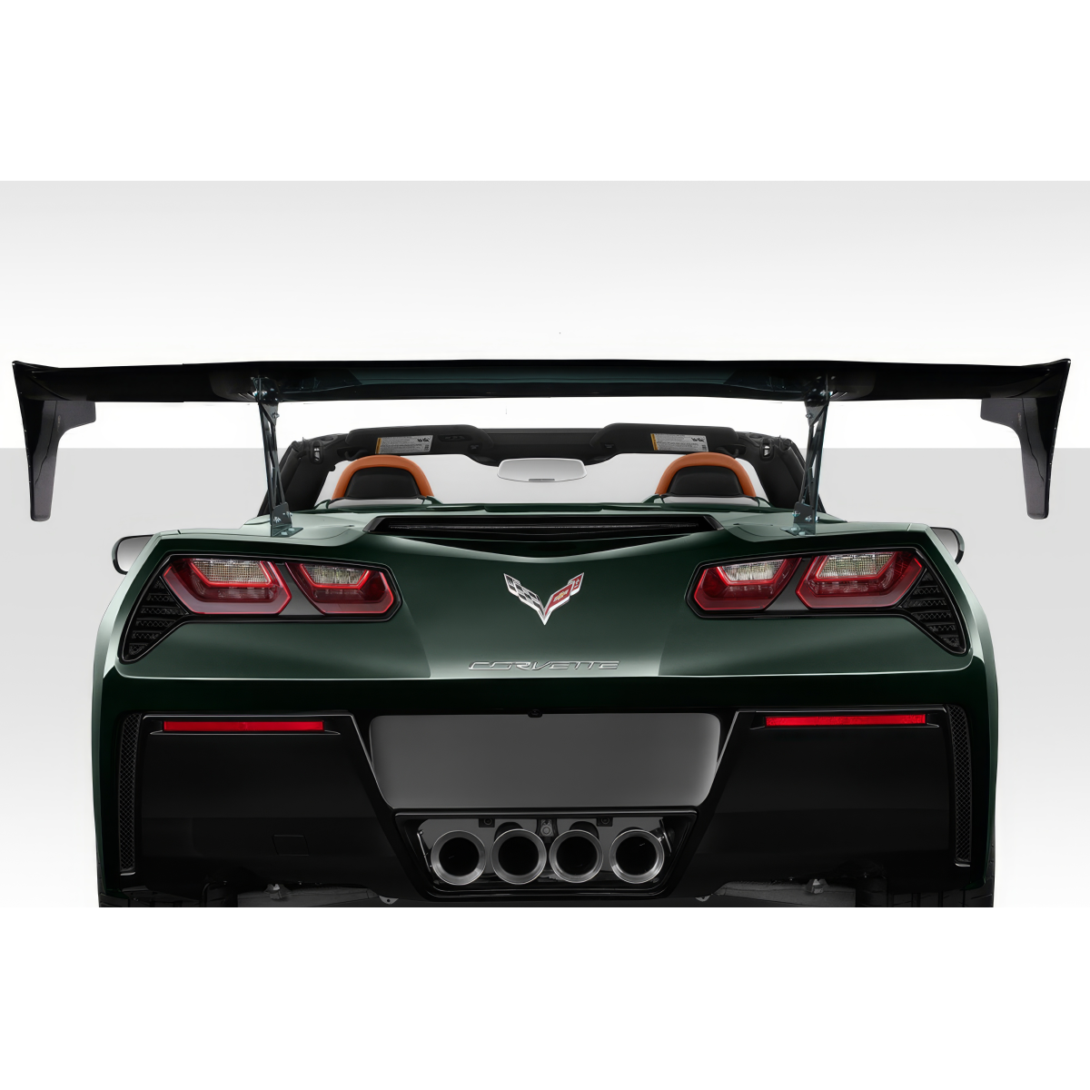 Modify your Universal   with our Exterior/Complete Body Kits - Rear view of car with wing at a straight angle
