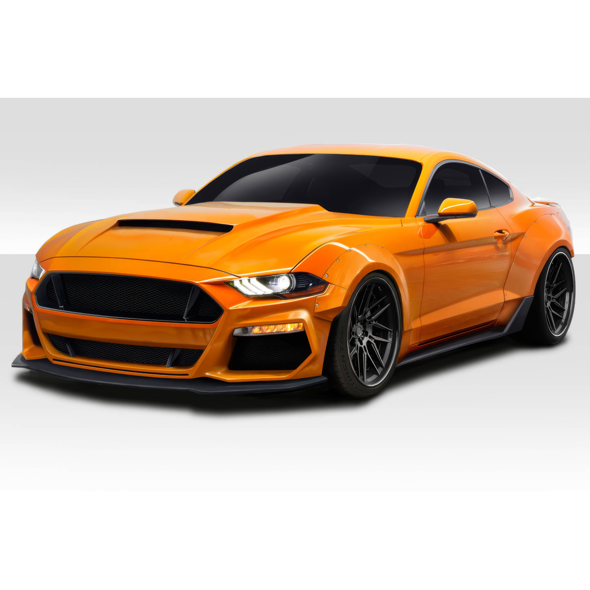 Modify your Ford Mustang 2018 with our Exterior/Complete Body Kits - Front three quarter angle view of vehicle