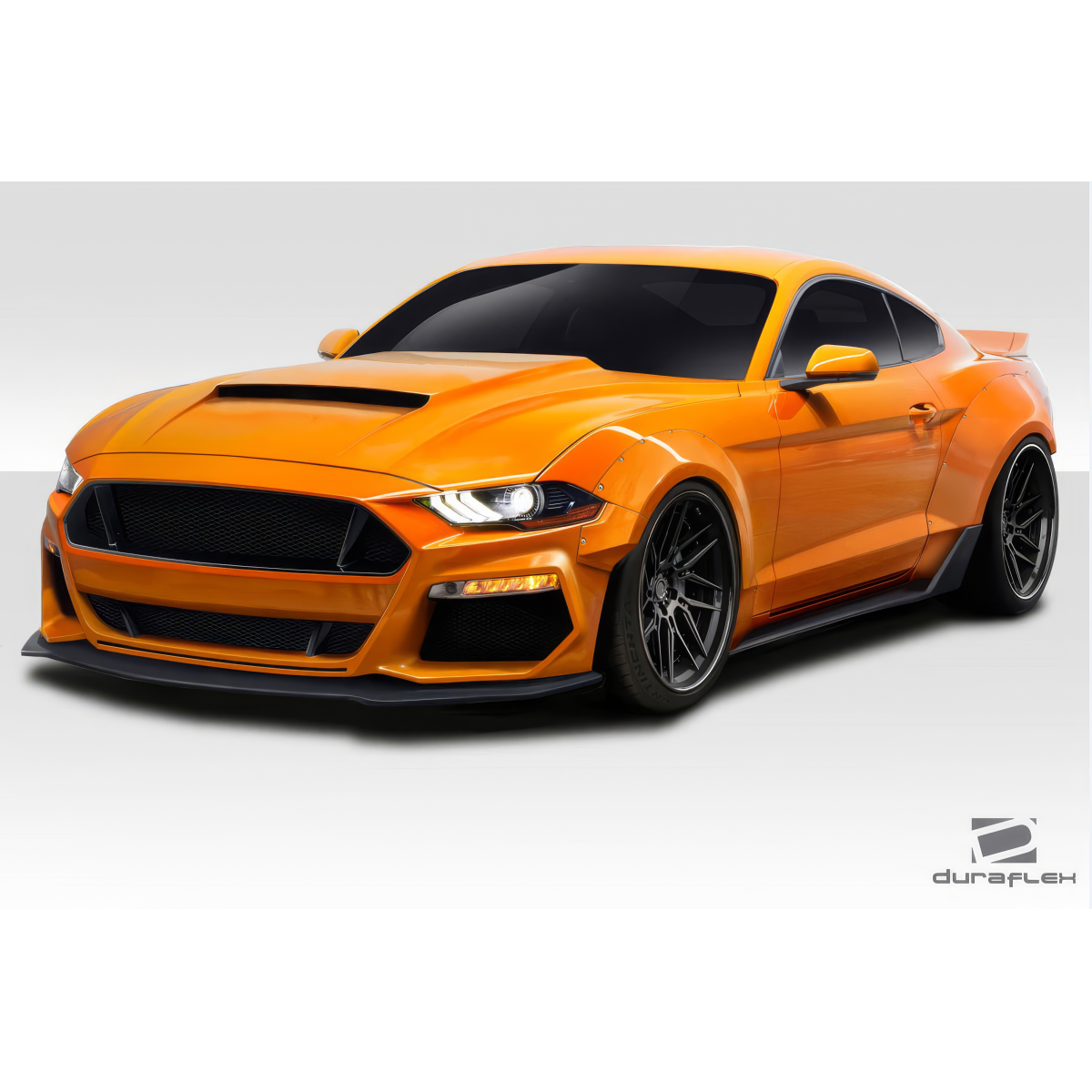 Modify your Ford Mustang 2018 with our Exterior/Complete Body Kits - Front angled view of a modified vehicle