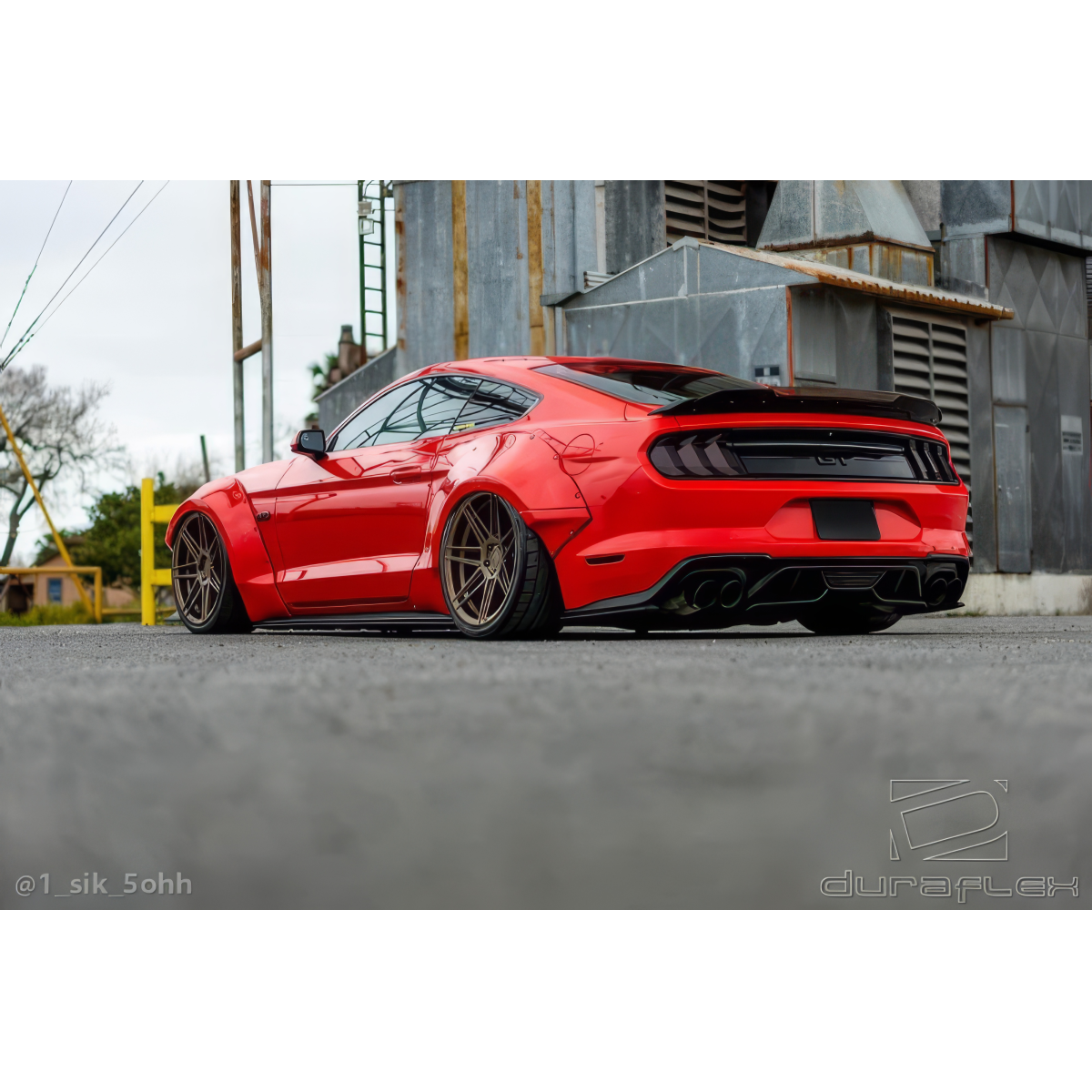 Modify your Ford Mustang 2018 with our Exterior/Complete Body Kits - Angled view showcasing the car's profile