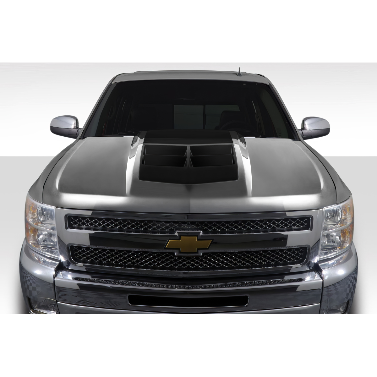 Modify your Chevrolet Silverado 2007 with our Exterior/Hoods - Top view of the Chevrolet Silverado hood