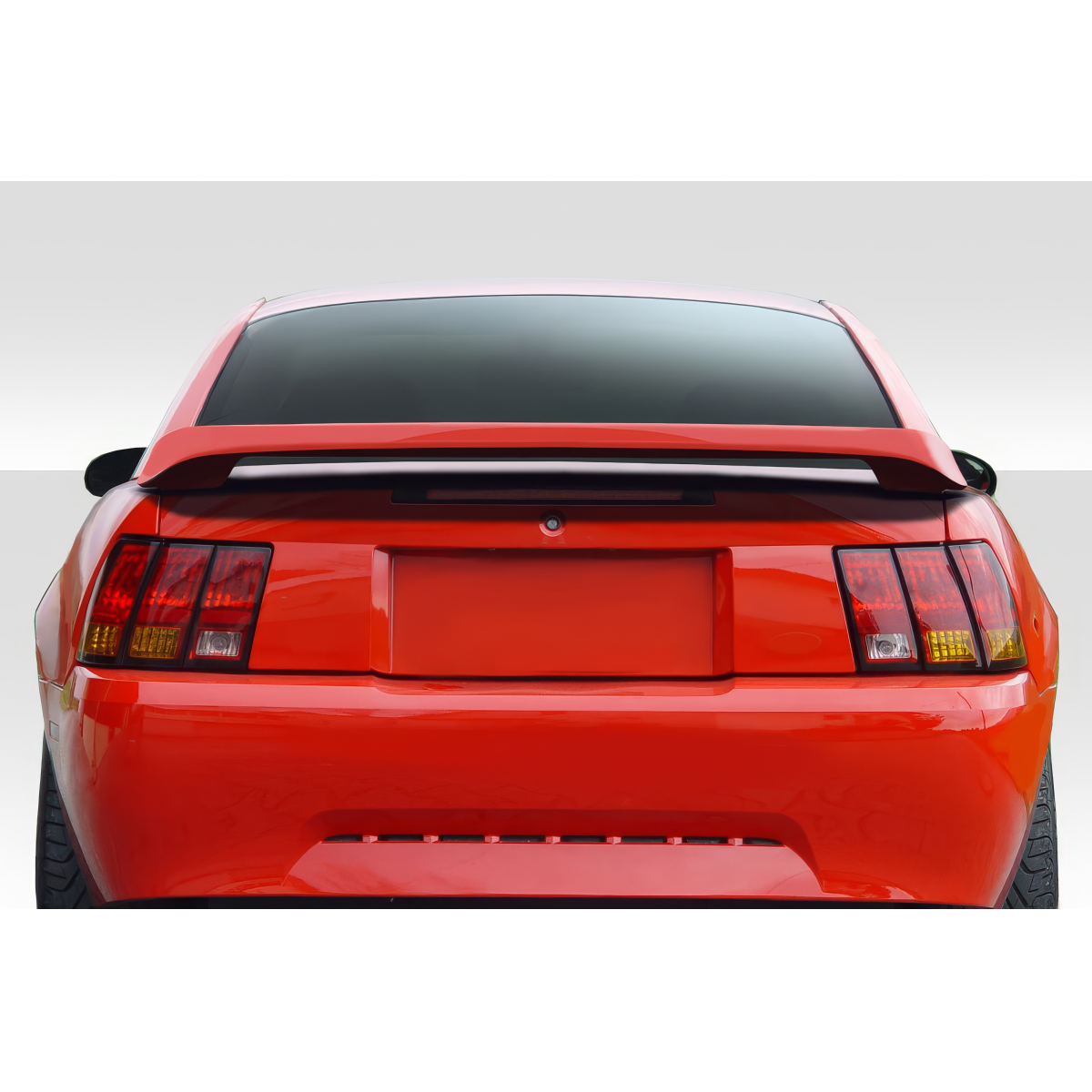 Modify your Ford Mustang 1999 with our Exterior/Wings - Rear view showing the vehicle at a straight angle