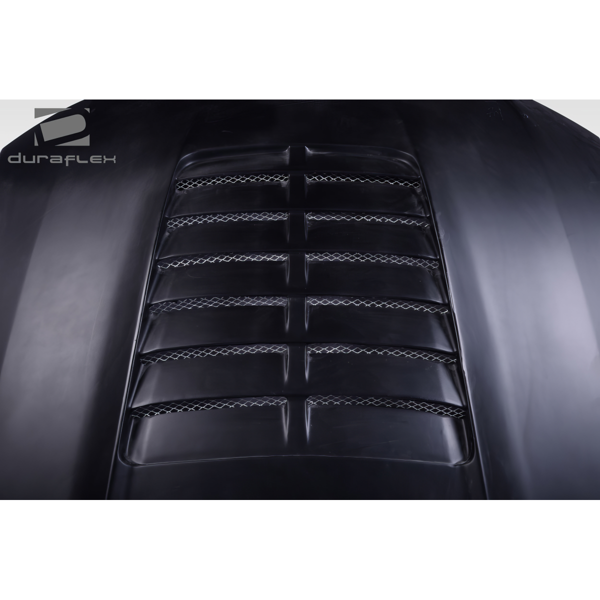 Modify your Ford Mustang 2005 with our Exterior/Hoods - Top view of car hood at a slight angle