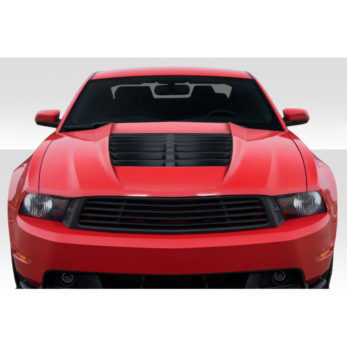 Modify your Ford Mustang 2010 with our Exterior/Hoods - Front view highlighting the hood design