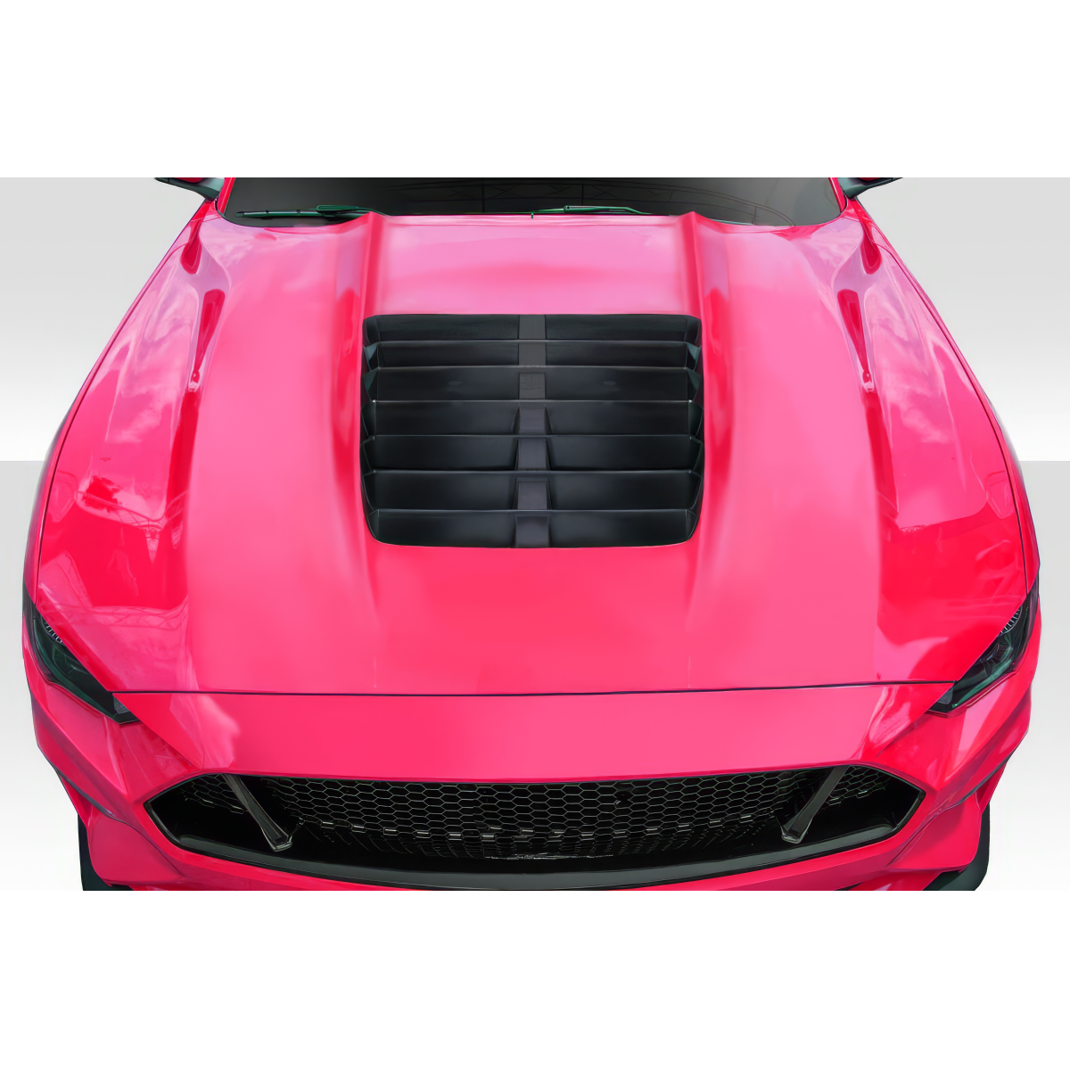 Modify your Ford Mustang 2018 with our Exterior/Hoods - Top view of the car hood from above