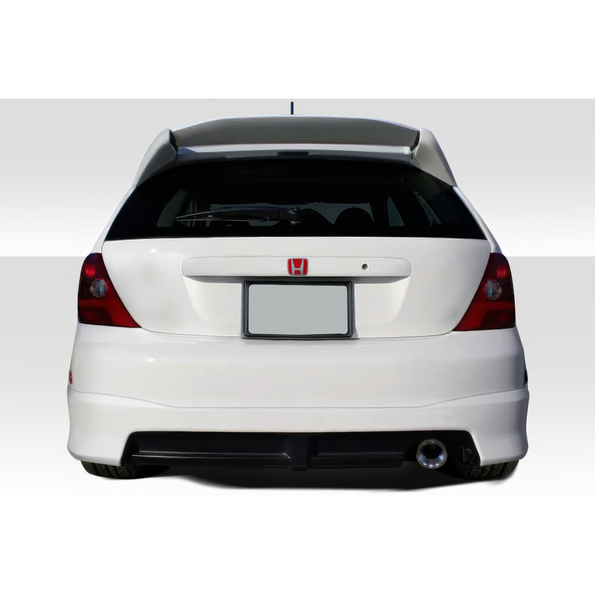 Modify your Honda Civic 2002 with our Exterior/Rear Bumpers or Lips - Rear view angle of the vehicle