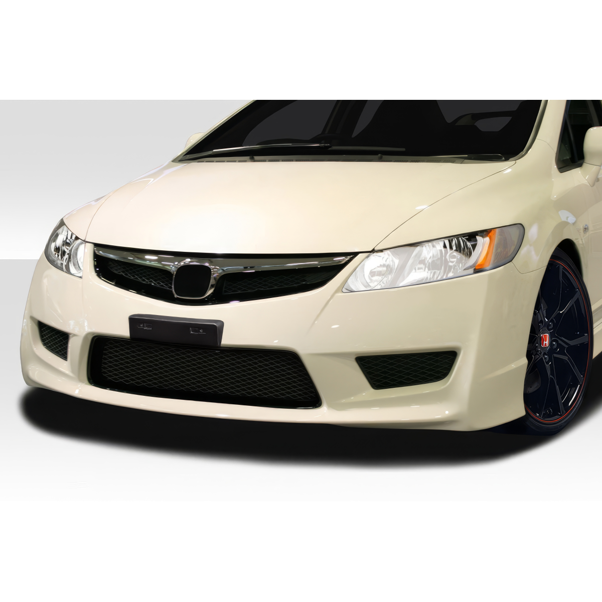 Modify your Honda Civic 2006 with our Exterior/Front Bumpers or Lips - Front view of a Honda Civic bumper at eye level