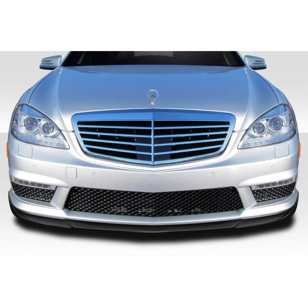 Modify your Mercedes-Benz S-Class 2010 with our Exterior/Front Bumpers or Lips - Front view of the vehicle at a straight angle