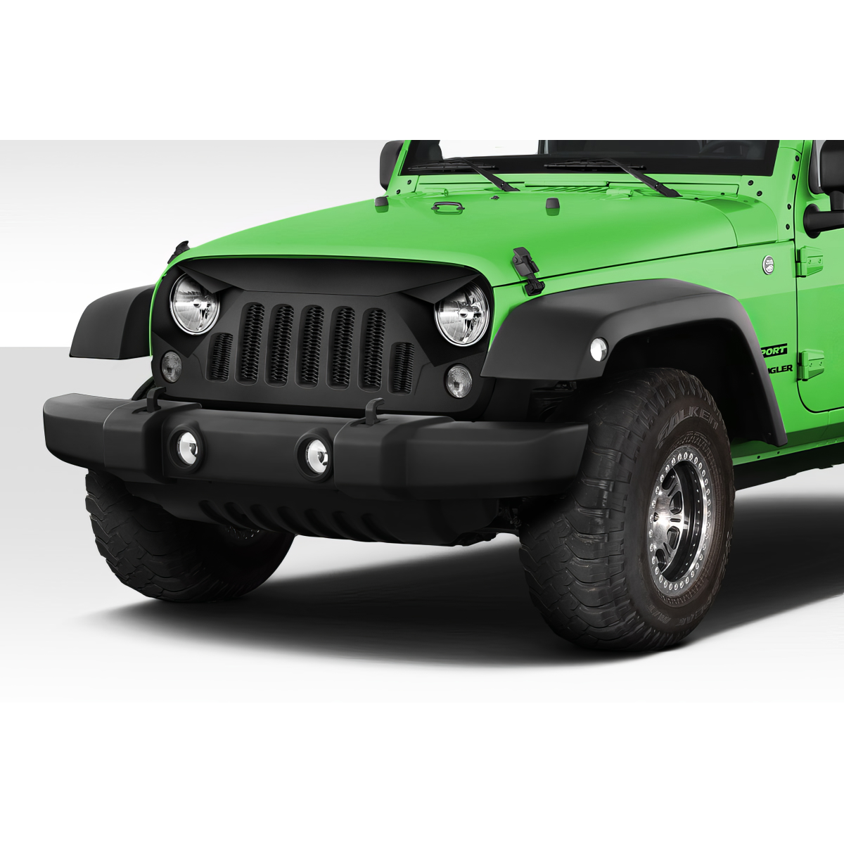 Modify your Jeep Wrangler 2007 with our Exterior/Grilles - Front view showcasing the grille and bumper