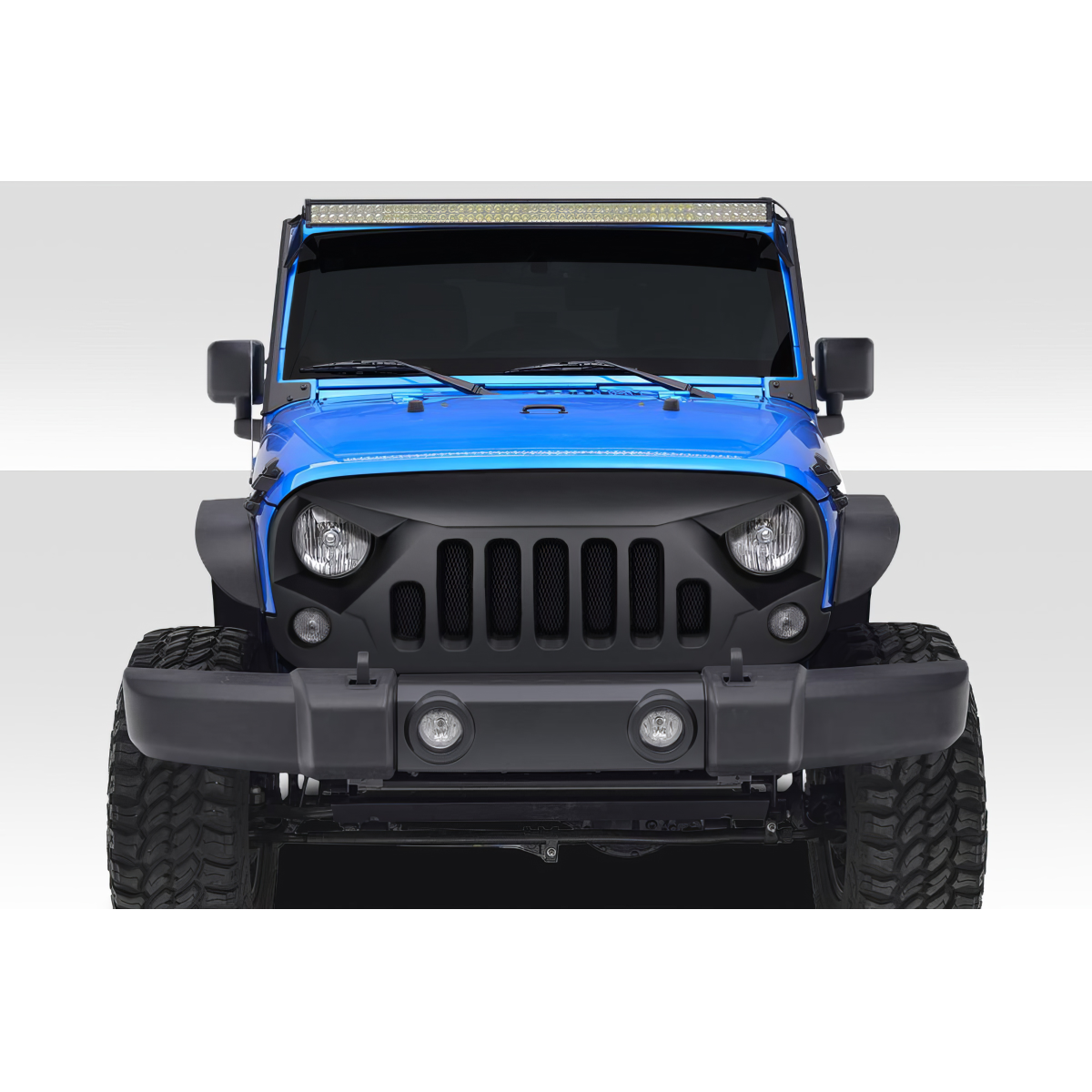 Modify your Jeep Wrangler 2007 with our Exterior/Grilles - Frontal view of the Jeep Wrangler grille part