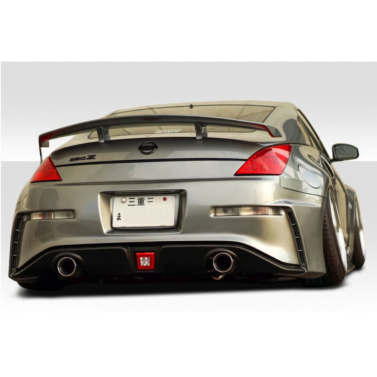 Modify your Nissan 350Z 2003 with our Exterior/Rear Bumpers or Lips - Viewed from a low rear angle