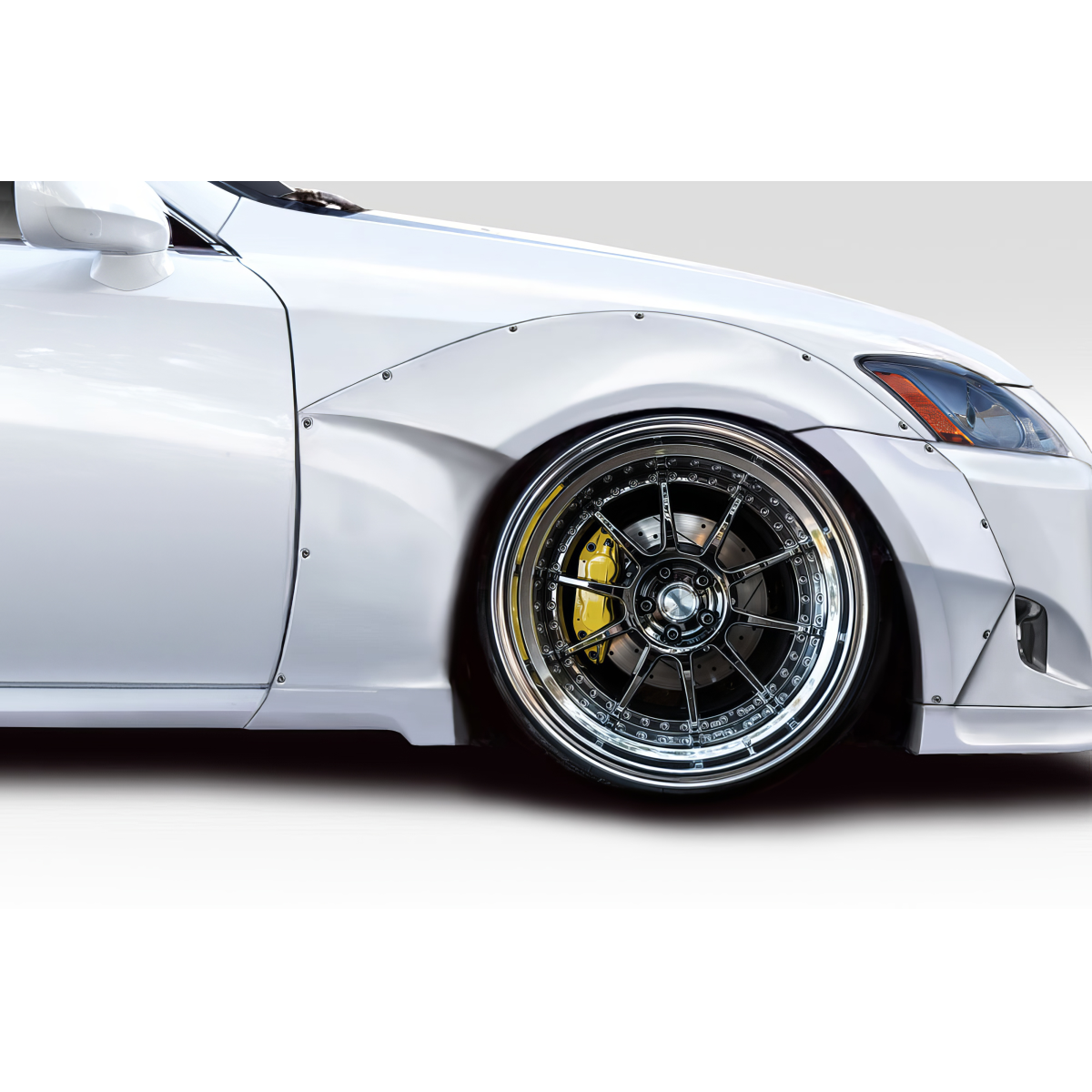 Modify your Lexus IS Series 2006 with our Exterior/Fenders - Side angle view of fender flare on vehicle