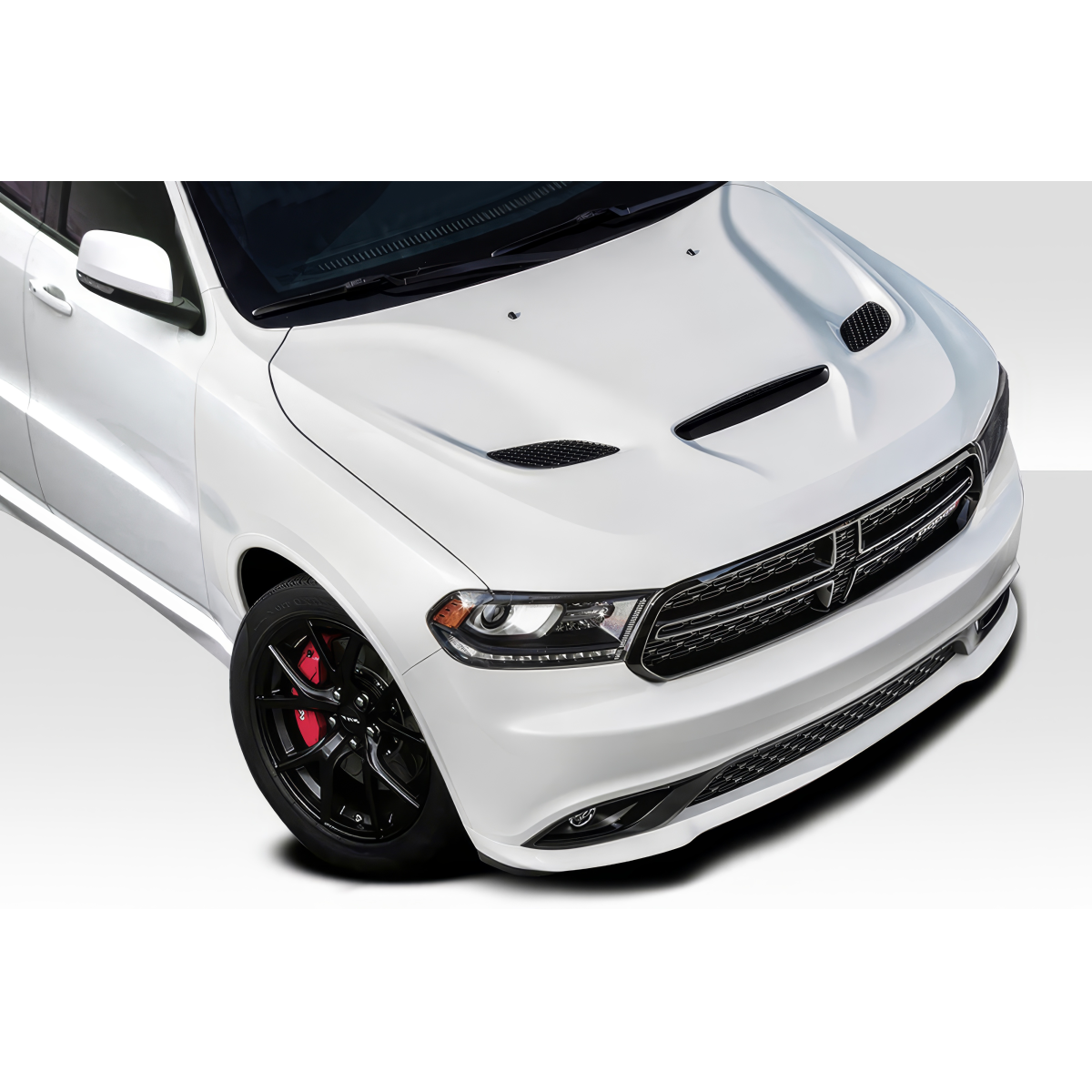 Modify your Dodge Durango 2011 with our Exterior/Hoods - Top down angle of the hood of the vehicle