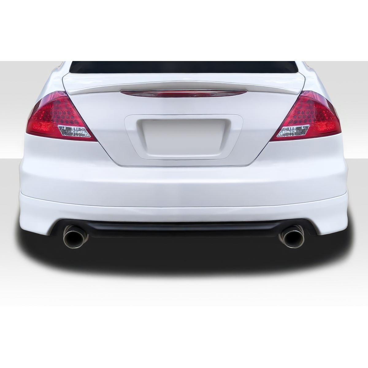 Modify your Honda Accord 2003 with our Exterior/Rear Bumpers or Lips - Rear view angle of vehicle showing rear lip design