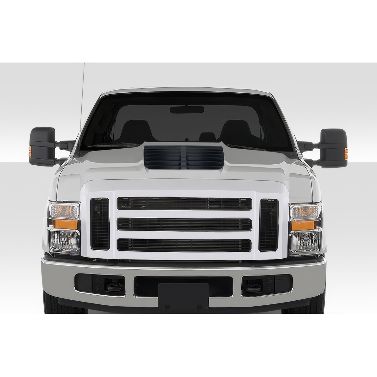 Modify your Ford F-250 Super Duty 2008 with our Exterior/Hoods - Front angle view of the vehicle part