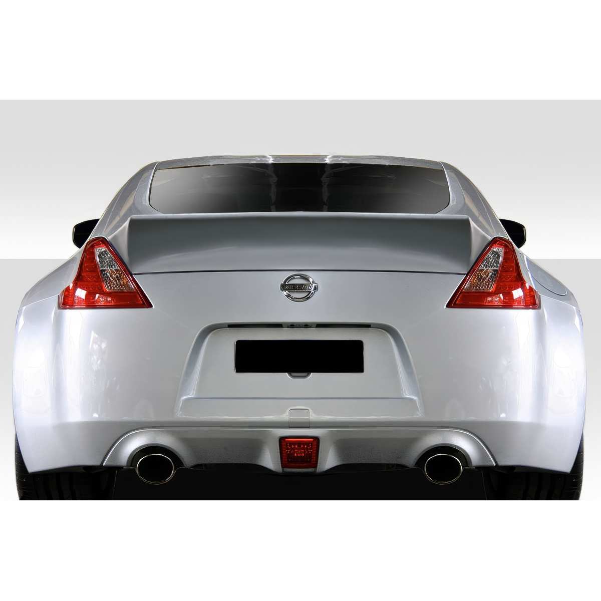 Modify your Nissan 370Z 2009 with our Exterior/Wings - Image shows rear view of Nissan 370Z at eye level