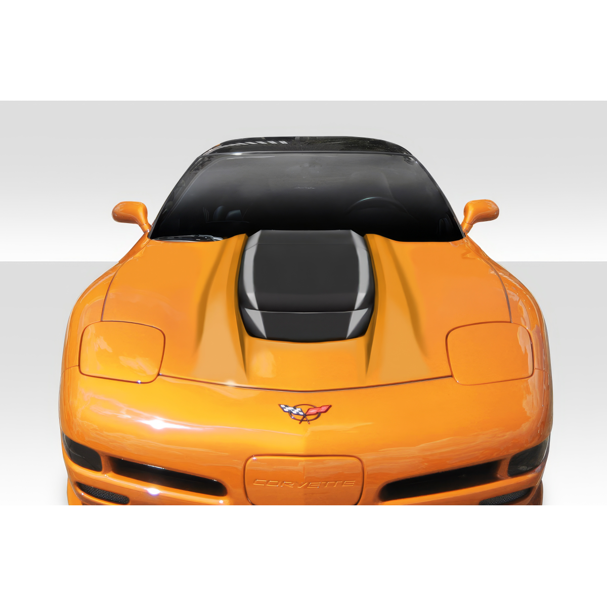Modify your Chevrolet Corvette 1997 with our Exterior/Hoods - Front view of the vehicle at a straight angle