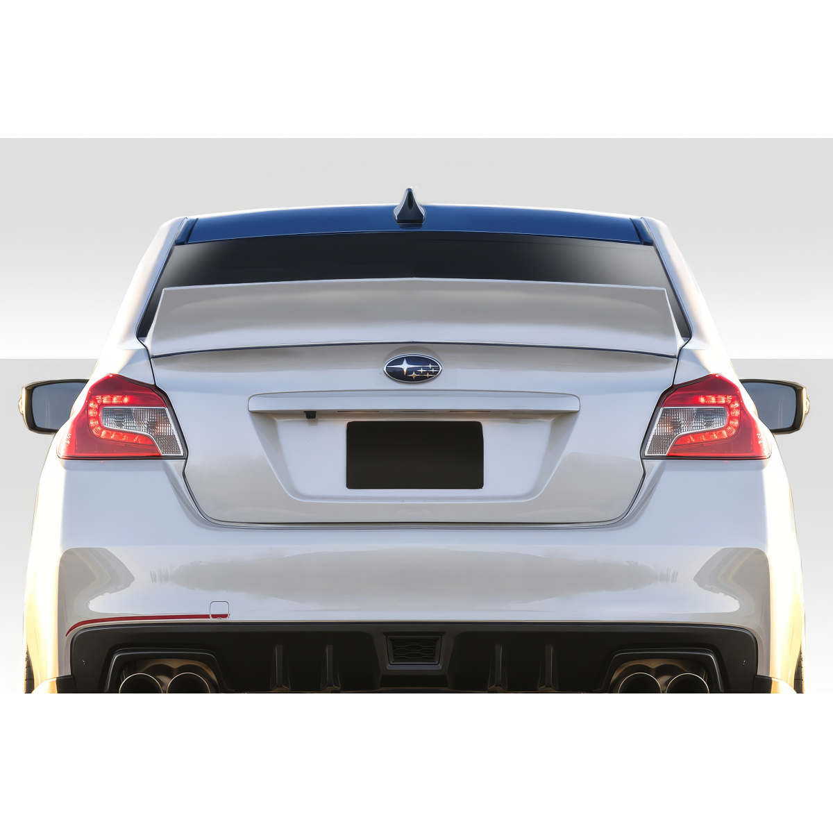 Modify your Subaru WRX 2015 with our Exterior/Wings - Rear view of the vehicle at a straight angle