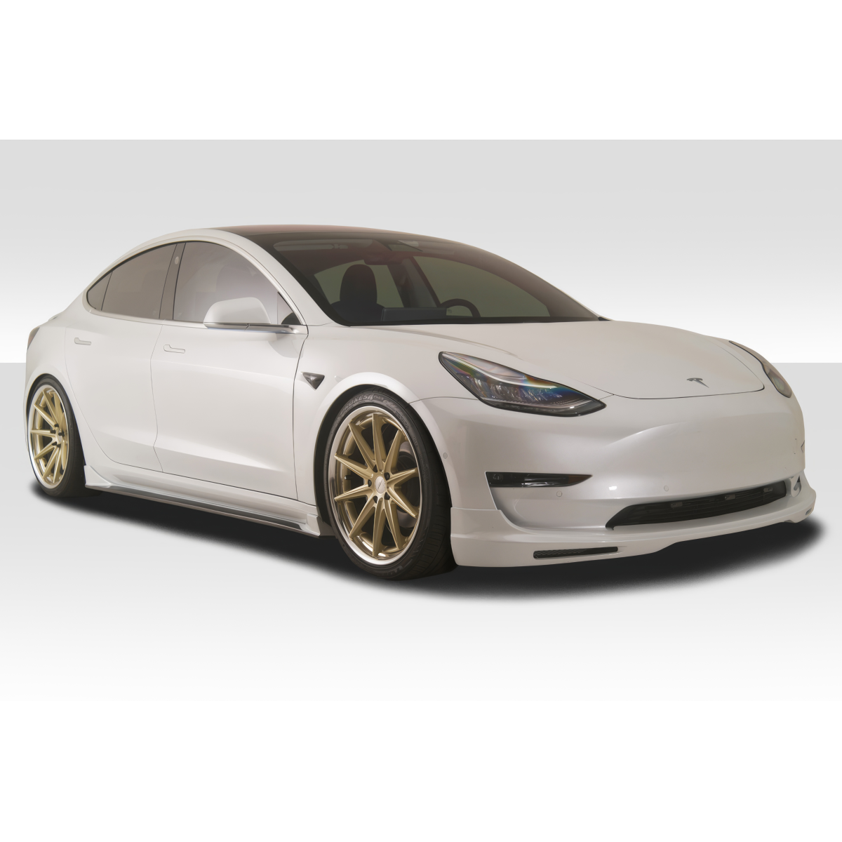 Modify your Tesla 3 2018 with our Exterior/Complete Body Kits - Front angle view of the Tesla Model 3