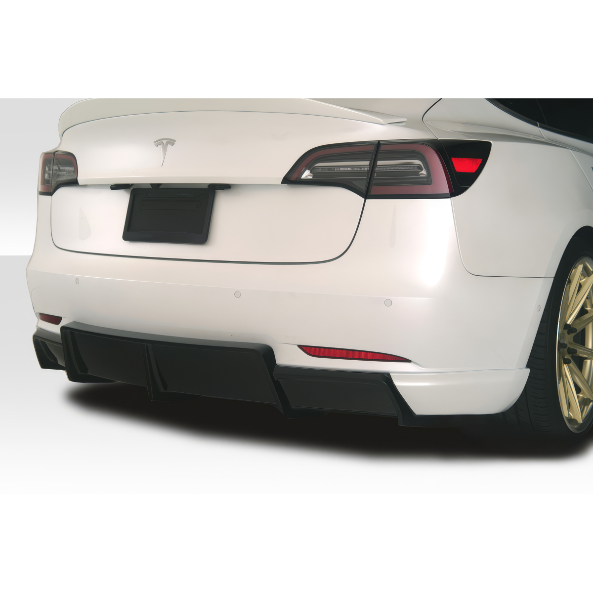Modify your Tesla 3 2018 with our Exterior/Diffusers - Rear view angle of Tesla Model 3 diffuser