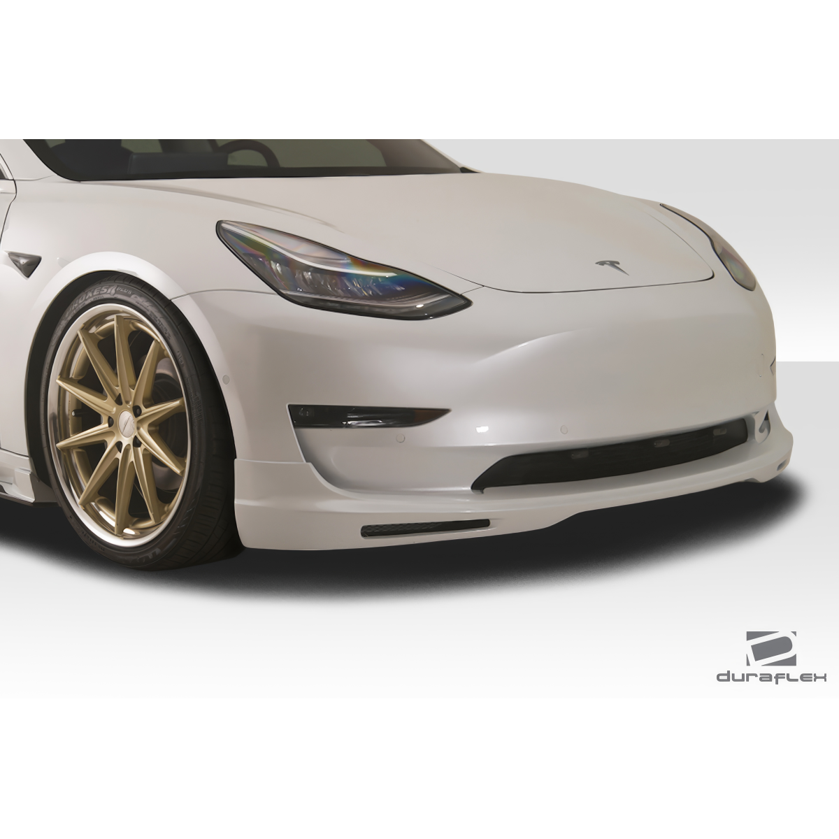 Modify your Tesla 3 2018 with our Exterior/Complete Body Kits - Front angle view of Tesla Model 3 body kit