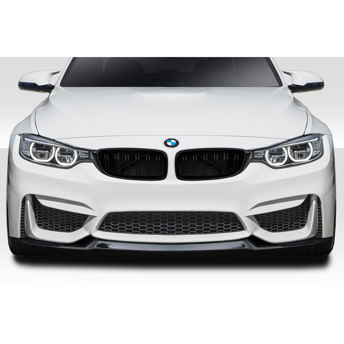 Modify your BMW M3 2014 with our Exterior/Front Bumpers or Lips - Front view of the car at eye level